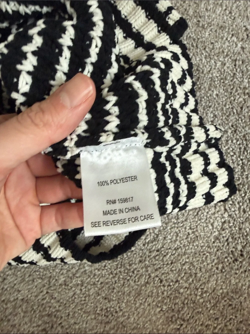 Altar'd State Black & White Striped V-Neck Sweater Vest